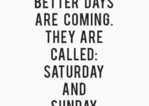 better day are coming they are called. saturday and sunday, best status line