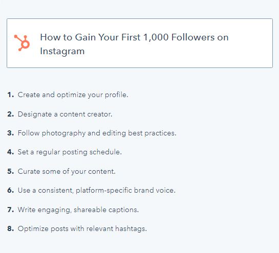 How to Gain Your First or Next 1,000 Instagram Followers by HubSpot