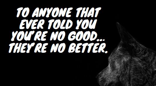 To anyone that ever told you you’re no good… They’re no better. haters quotes